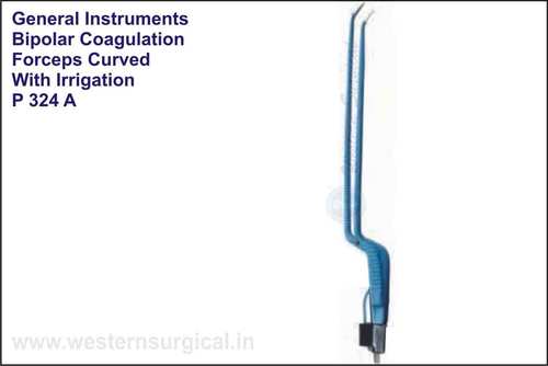 Bipolar Coagulation Forceps Curved With Irrigation