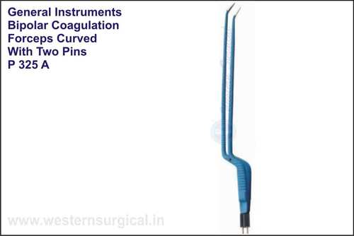 Bipolar Coagulation Forceps Curved With Two Pins