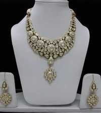 White Kundan Jadau Designer Gold Necklace