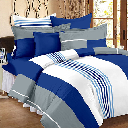 Blue Double Bedsheet With 2 Pillow Covers