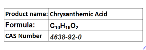 Chrysanthemic Acid - Crystalline C10H16O2 CAS 4638-92-0 | Insecticide Precursor Pyrethroid Synthesis 99% Purity