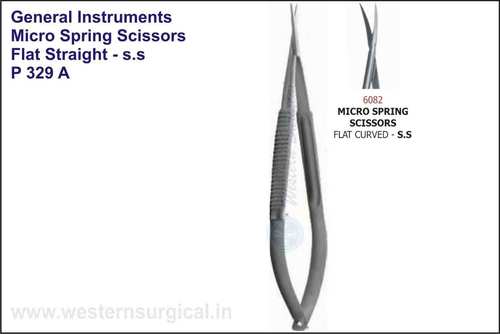 MICRO SPRING SCISSORS FLAT STRAIGHT - S.S