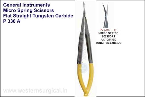 Micro Spring Scissor Flat Straight & Curved Tungst