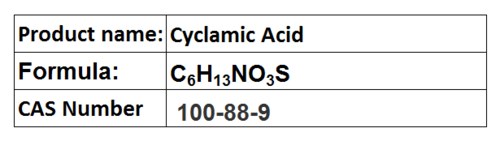 Cyclamic Acid - White Crystalline Powder, CAS 100-88-9 | Catalyst, Reagent, Paint and Plastic Production