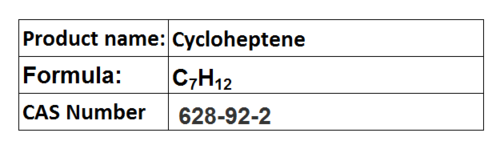 Cycloheptene - Chemical Formula C7H12, Boiling Point 113-115°C | Organic Synthesis, Polymer Monomer, Cis/Trans Isomers, High Purity 99%