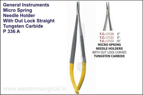 MICRO SPRING NEEDLE HOLDER WITH OUT LOCK STRAIGHT & CURVED TUNGSTEN CARBIDE