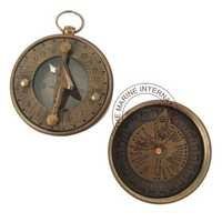 Antique Nautical Pocket Sundial Compass