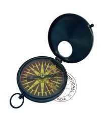 Antique Flat Compass With Window Glass