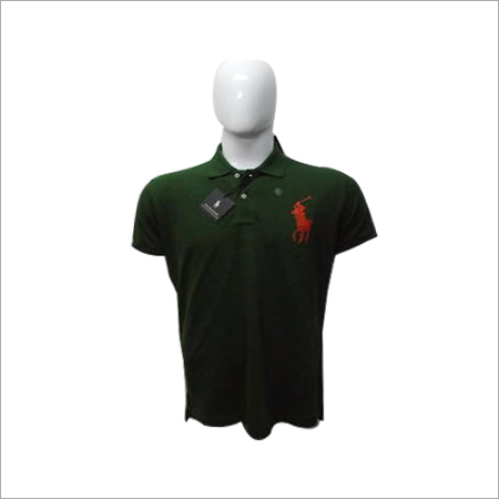 Polo T-Shirts - Cotton Material, Multiple Sizes, Dark Green Color | Comfortable Fit, Customizable Designs, Elegant Style, Soft Fabric