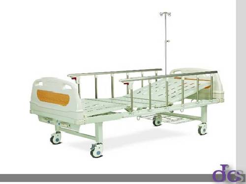 Two Crank Manual Hospital Bed - Steel, Adjustable Size, White | Durable Frame, Swivel Wheels, Height Adjustable, Easy Maintenance