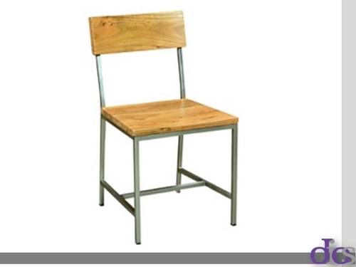 Zita Hostel Chair - Wood & Metal, 17.7x17.7x35.4 in, Brown | Durable, Comfortable, Stackable, Easy Assembly, 120kg Load Capacity