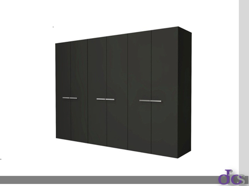 Werner - Wood 72x60x24 Inches Black, Four Doors, Adjustable Shelves, Ample Storage