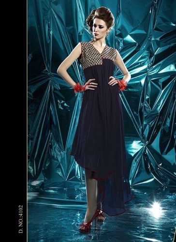 Navy Blue Fancy Kurti