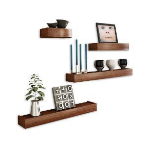 Desi Karigar Brown Engineered Wood Wall Shelves Set of 4