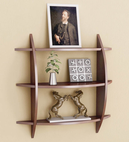 Desi Karigar Three Tier Half Moon Wooden Shelf Unit