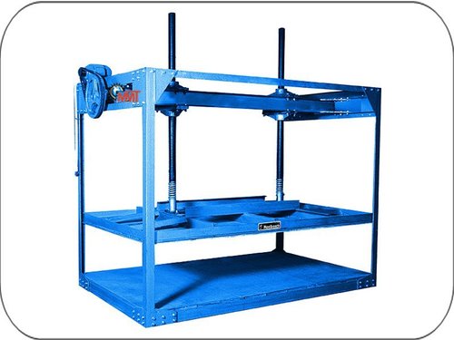 Carton Board Pasting and Pressing Machine - 55x75cm Table Size, Blue Color, 2-3 HP Power | Automatic Operation, Heavy Gauge Screw Rod, Designed for Corrugated Boxes