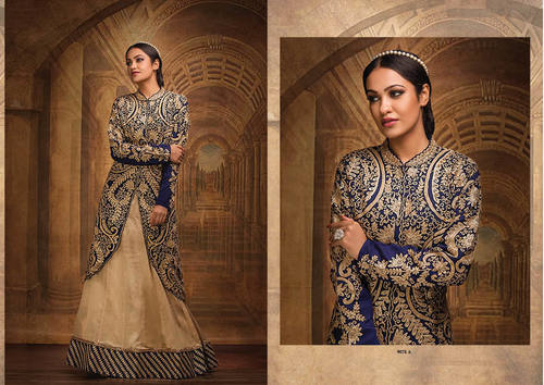 Blue And Golden Ladies Bedroom Gown
