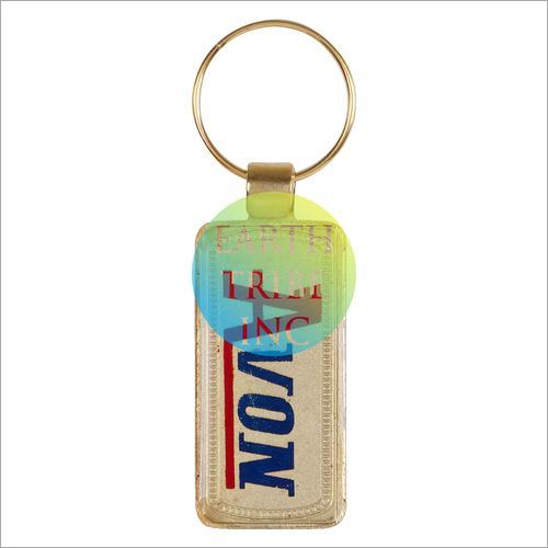 Chrome Keychains - Metal, 2x1 Inch, Gold | Durable, Customizable, Stylish, Promotional, Portable, UV Printed