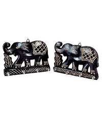 Desi Karigar Wall Hanging Key holder with key hooks in Elephant Shape. A perfect key holder Set Of 2