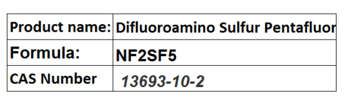 Difluoroamino Sulfur Pentafluoride - Chemical Formula NF2SF5, Boiling Point -34°C, 99.9% Purity, Hexa-Coordinated Sulfur Gaseous Compound