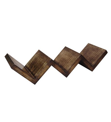 Desi Karigar Beautiful Mango wood Fancy Modern Zigzag Wall Shelf