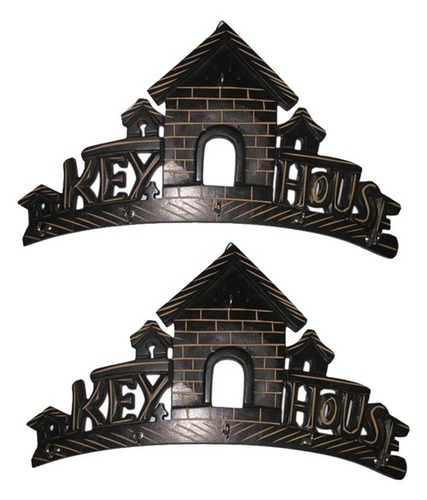 Desi Karigar Black Wood Key Holder - Set Of 2