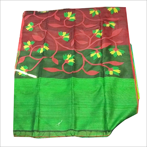 Green And Red Handloom Saree