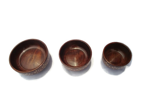 Desi Karigar white inlay Big Bowl set of three