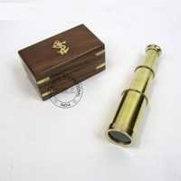 Full brass Spyglass Telescope With Wooden Box