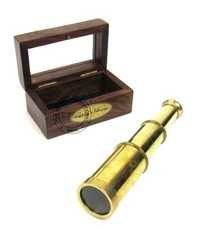 Captain's Telescope Full Brass With Wood & Glass Box
