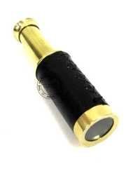 Brass Pullout Telescope Leather Sheathed Retractable