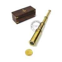 Full Brass Pullout Telescope With Wooden Box