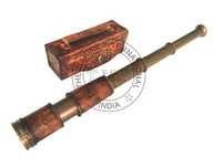 1920 Dollond London Antique Brass Folding Telescope With Leather Case