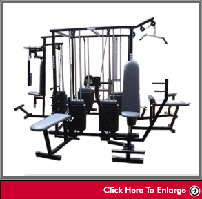 Weight-Training 4 Station Multigym - Steel, 200x150x220 cm, 100 kg Weight Stack | Multi-Station, Full Body Strength Building