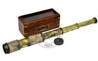 Foldable Antique Brass Pirate Telescope With Box