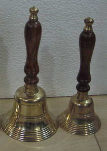 Metal Brass Church Bells With Wooden Handle