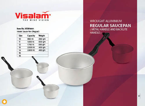 Wrought Aluminium Regular Bakelite Handle Saucepan