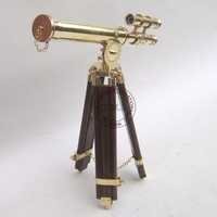Brass Griffith Astro Telescope With Wooden Tripod Stand