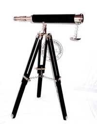 Brass Telescope On Tripod Stand WIth Black & Nickle