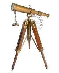 Brass Telescope On Tripod Stand