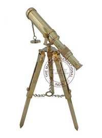 Full Brass Decorative Tabletop Telescope With Tripod Stand