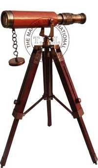 Copper Antique Decorative Telescope With Stand