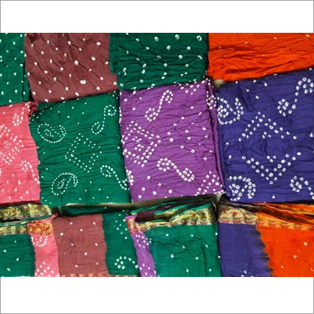 Cotton Printed Bandhani Unstitched Dress Material