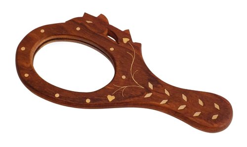 Desi Karigar Wooden Small Hand Mirror