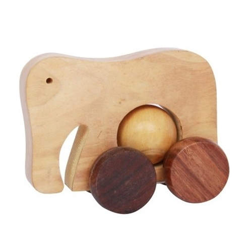 Desi Karigar Wooden Beautiful Toy Elephant with Wheel