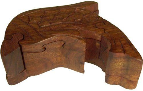 Desi Karigar Puzzle Box - Sheesham Wood Small Dolphin Trinket Keepsake Box