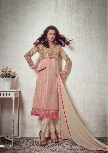 Fancy Party Wear Designer Salwar Kameez Suit - Cotton Silk Fabric
