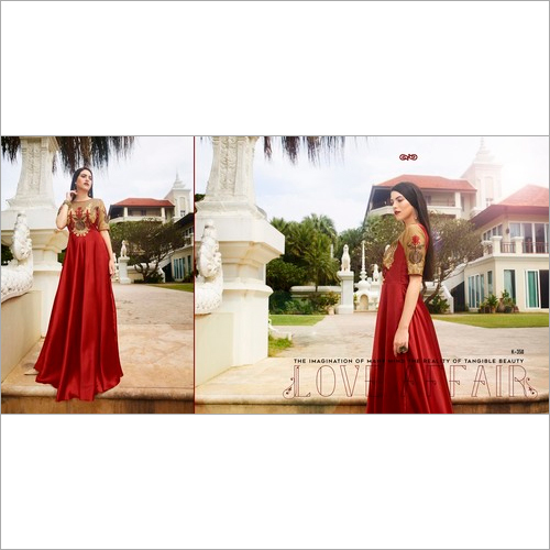 Red Buy Satin Silk Designer Kurti Online