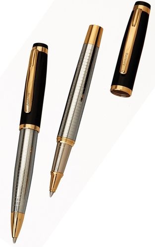 Lavis Black Half Chrome Pen Set