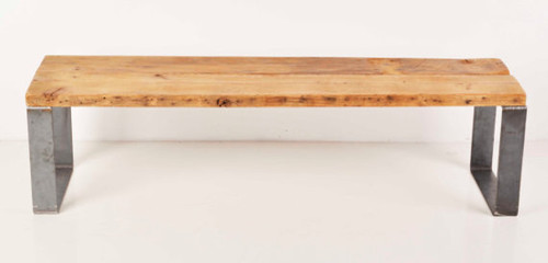 Reclaimed Barn Wood And Industrial Metal Bench By No Assembly Required